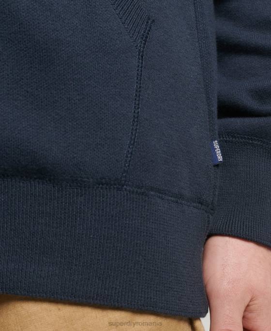 Superdry hanorac cu fermoar din bumbac organic esențial îmbrăcăminte marina bărbați JX0Z5266
