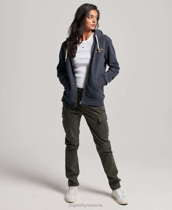 Superdry hanorac cu fermoar din magazinul de produse vintage îmbrăcăminte negru femei JX0Z3310