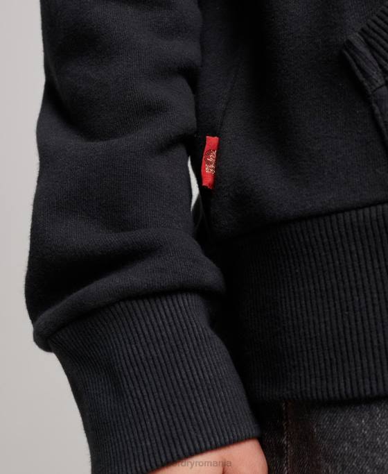 Superdry hanorac cu fermoar din magazinul de produse vintage îmbrăcăminte negru femei JX0Z3351