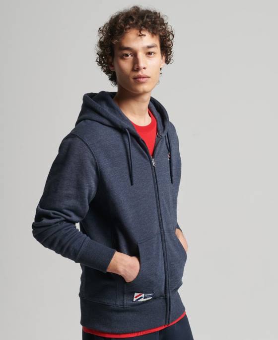 Superdry hanorac cu fermoar esențial cod bumbac organic îmbrăcăminte marina bărbați JX0Z5190