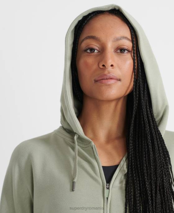 Superdry hanorac cu fermoar flexibil îmbrăcăminte verde femei JX0Z5917