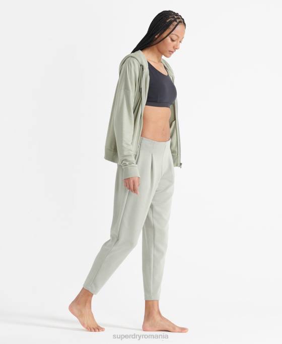 Superdry hanorac cu fermoar flexibil îmbrăcăminte verde femei JX0Z5917