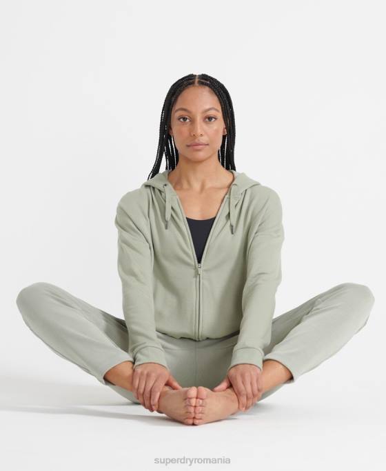 Superdry hanorac cu fermoar flexibil îmbrăcăminte verde femei JX0Z5917