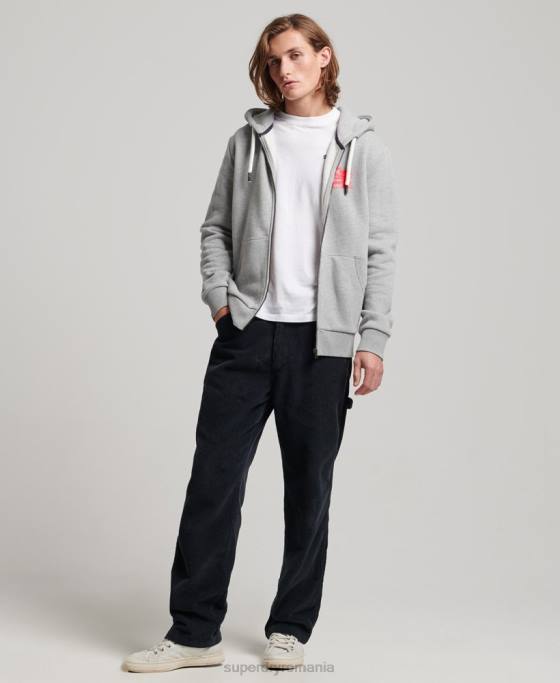 Superdry hanorac cu fermoar neon logo vintage îmbrăcăminte gri bărbați JX0Z489