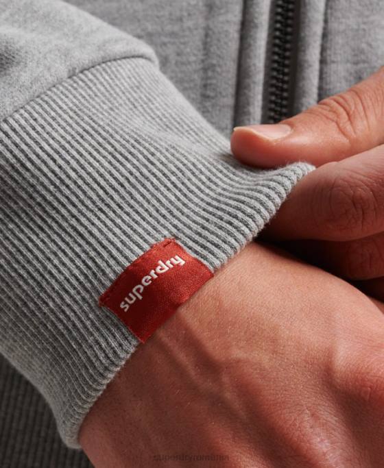 Superdry hanorac cu fermoar neon logo vintage îmbrăcăminte gri bărbați JX0Z539
