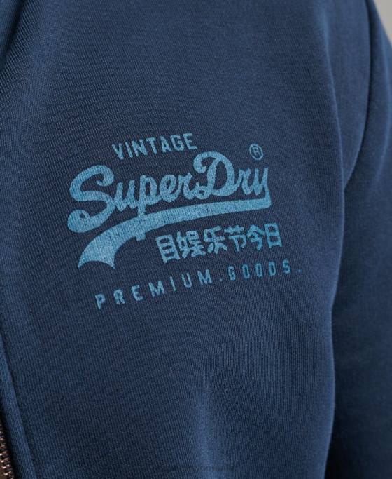 Superdry hanorac cu fermoar neon logo vintage îmbrăcăminte marina bărbați JX0Z456