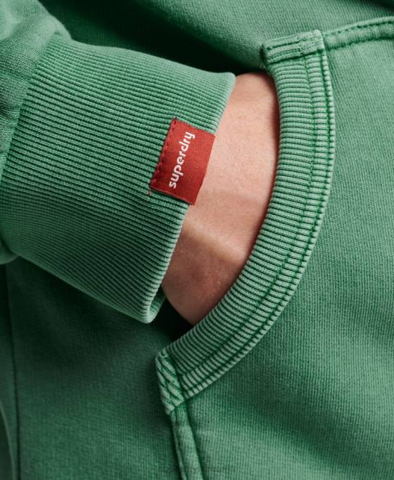 Superdry hanorac cu fermoar neon logo vintage îmbrăcăminte verde bărbați JX0Z462