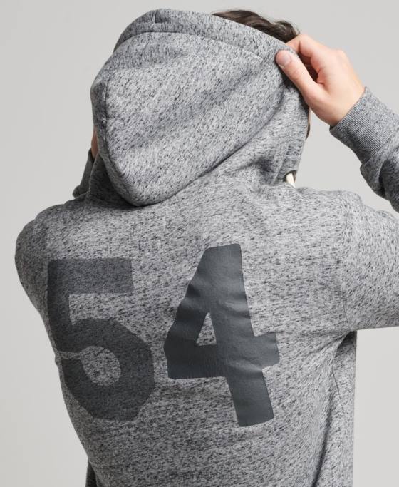 Superdry hanorac cu fermoar pentru colegiu în stil script îmbrăcăminte gri deschis bărbați JX0Z892