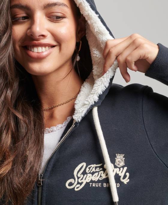 Superdry hanorac cu fermoar pride and craft îmbrăcăminte marina bărbați JX0Z6019