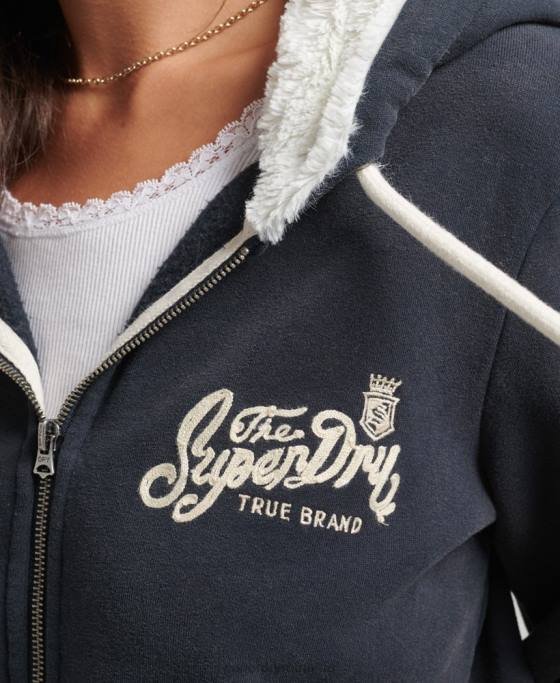 Superdry hanorac cu fermoar pride and craft îmbrăcăminte marina bărbați JX0Z6019