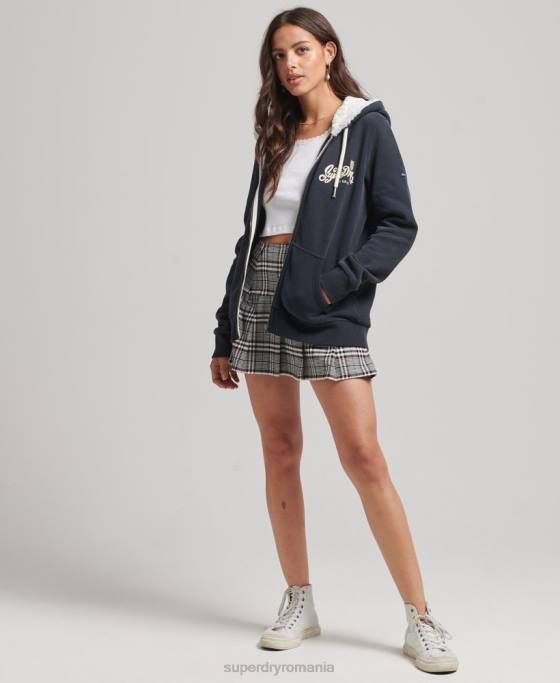 Superdry hanorac cu fermoar pride and craft îmbrăcăminte marina bărbați JX0Z6019