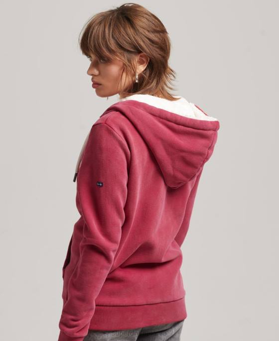 Superdry hanorac cu fermoar pride and craft îmbrăcăminte roșu femei JX0Z6005