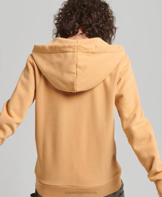 Superdry hanorac cu fermoar script college îmbrăcăminte galben femei JX0Z3498