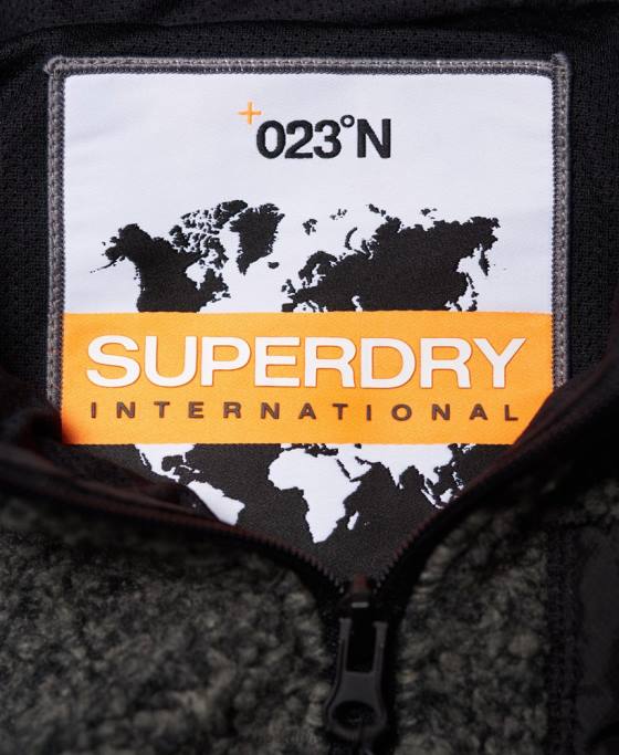 Superdry hanorac cu fermoar sherpa de munte îmbrăcăminte gri inchis bărbați JX0Z5219