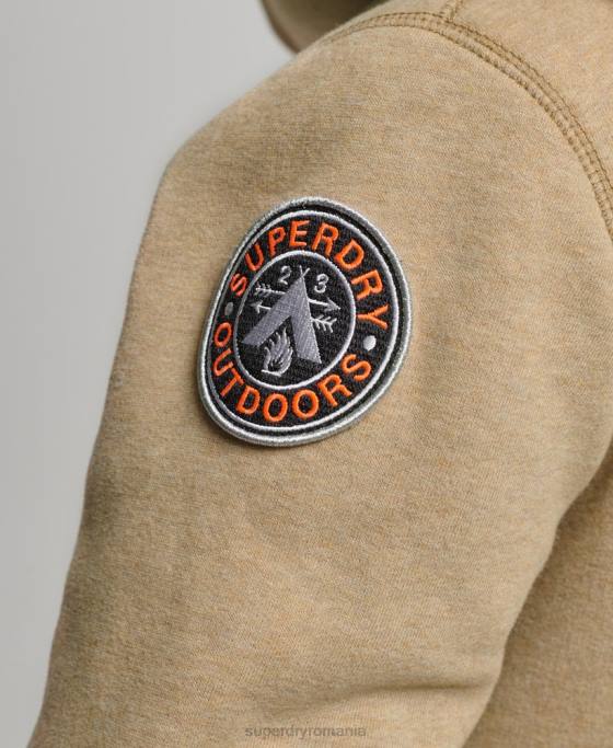 Superdry hanorac cu fermoar urs borg din bumbac organic îmbrăcăminte bronzat femei JX0Z5793