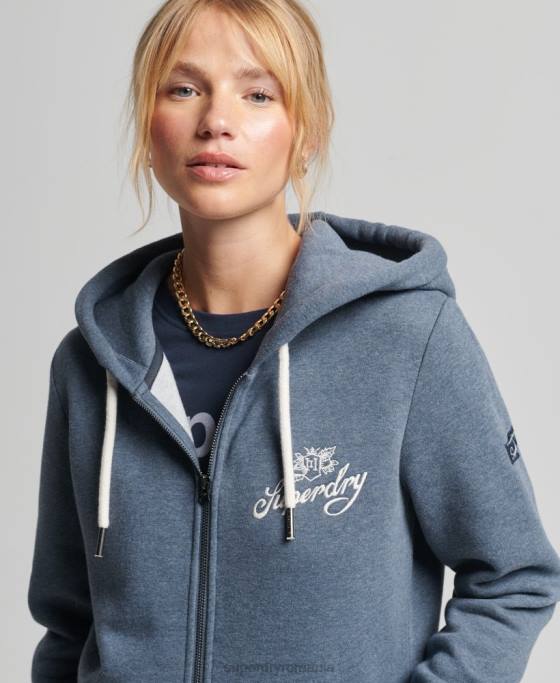 Superdry hanorac cu fermoar vintage pride in craft îmbrăcăminte marina femei JX0Z6123