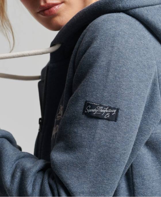 Superdry hanorac cu fermoar vintage pride in craft îmbrăcăminte marina femei JX0Z6123