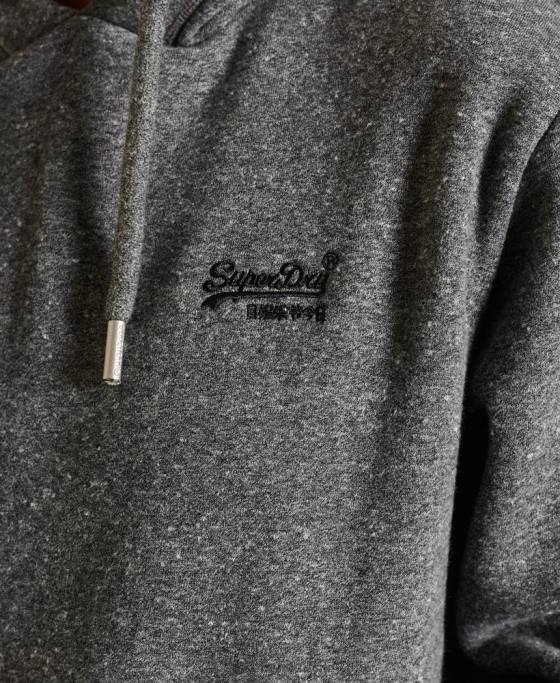 Superdry hanorac cu glugă brodat cu logo vintage loose fit îmbrăcăminte gri inchis femei JX0Z5929