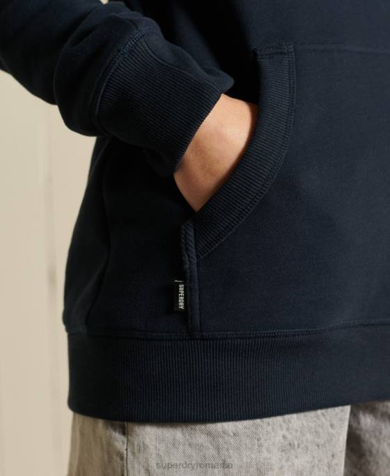 Superdry hanorac cu glugă brodat cu logo vintage loose fit îmbrăcăminte marina femei JX0Z6060