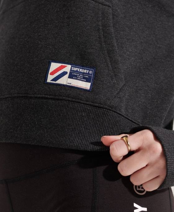 Superdry hanorac cu glugă clasic sportstyle îmbrăcăminte gri inchis femei JX0Z3497