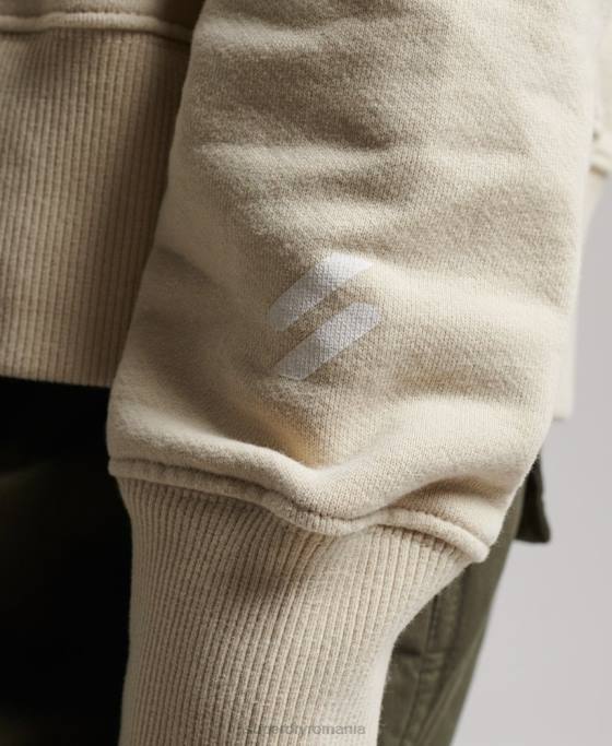 Superdry hanorac cu glugă cu crop box sport de bază îmbrăcăminte bej femei JX0Z3360