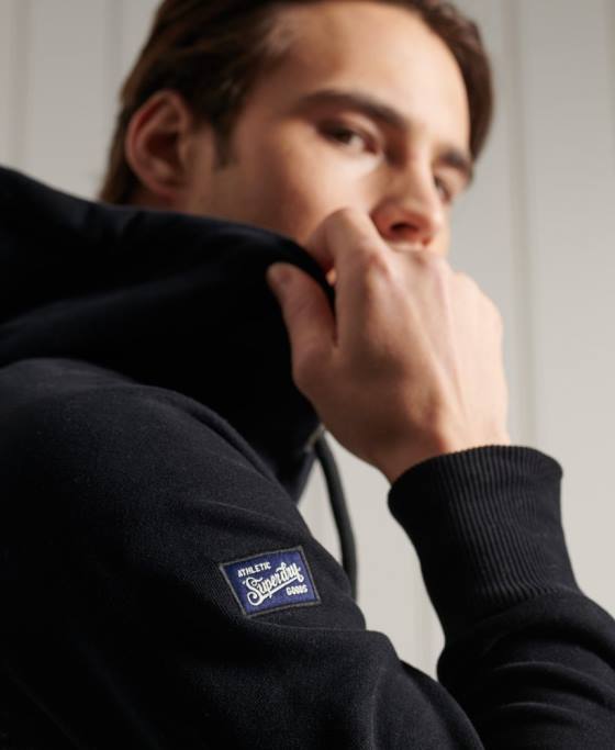 Superdry hanorac cu glugă cu logo vintage duo raglan îmbrăcăminte gri inchis bărbați JX0Z873