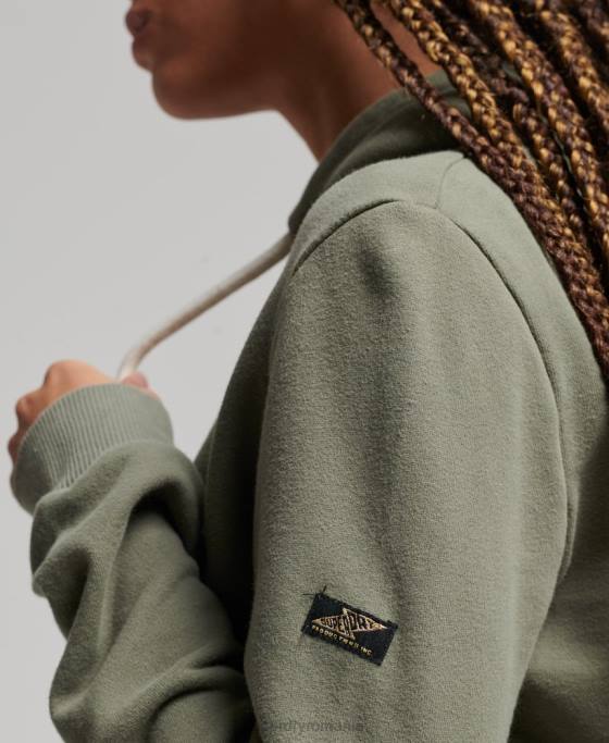Superdry hanorac cu glugă cu logo vintage îmbrăcăminte verde femei JX0Z3276