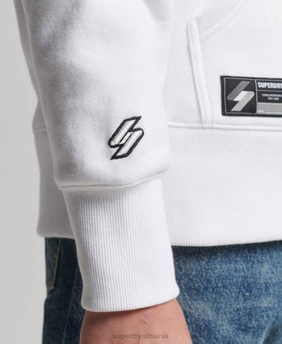Superdry hanorac cu glugă cu micro-logo brodat îmbrăcăminte alb bărbați JX0Z5142