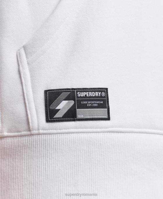 Superdry hanorac cu glugă cu micro-logo brodat îmbrăcăminte alb bărbați JX0Z5142