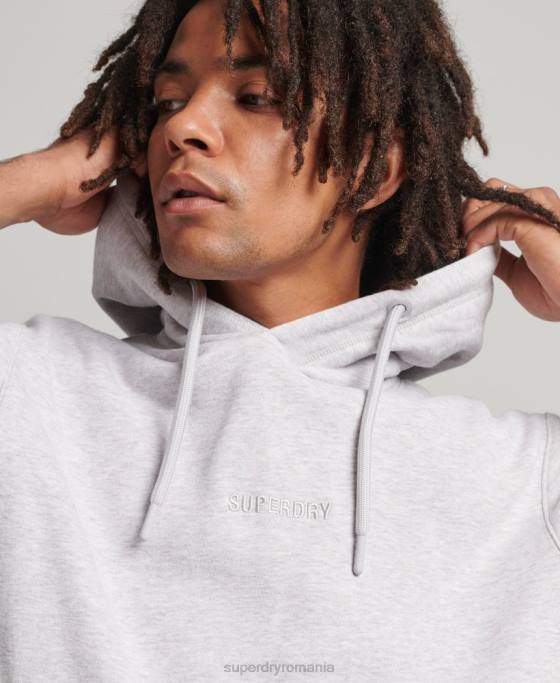 Superdry hanorac cu glugă cu micro-logo brodat îmbrăcăminte gri bărbați JX0Z5113