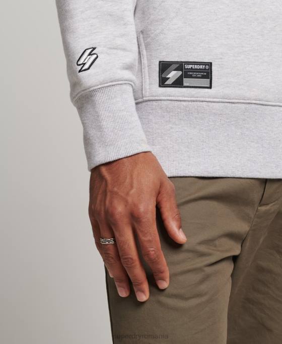 Superdry hanorac cu glugă cu micro-logo brodat îmbrăcăminte gri bărbați JX0Z5113
