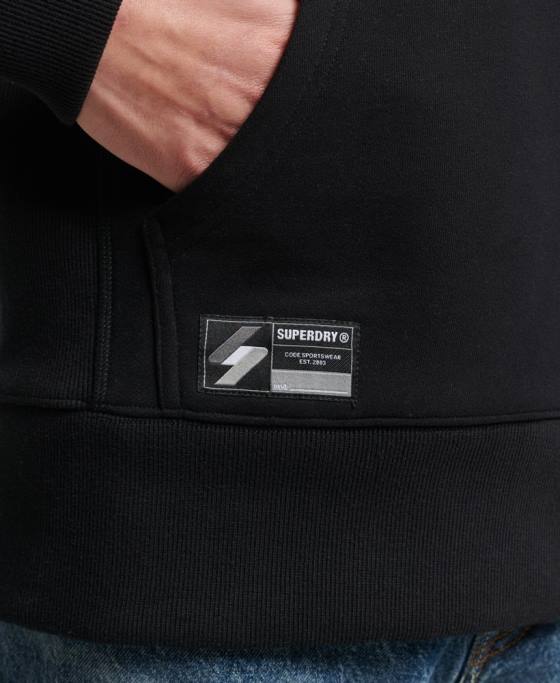 Superdry hanorac cu glugă cu micro-logo brodat îmbrăcăminte negru bărbați JX0Z5206