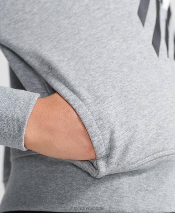 Superdry hanorac cu glugă pentru antrenament de bază sport îmbrăcăminte gri femei JX0Z6149