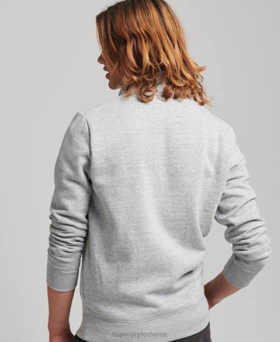 Superdry hanorac cu jumătate de fermoar cu logo esențial din bumbac organic îmbrăcăminte gri bărbați JX0Z5048