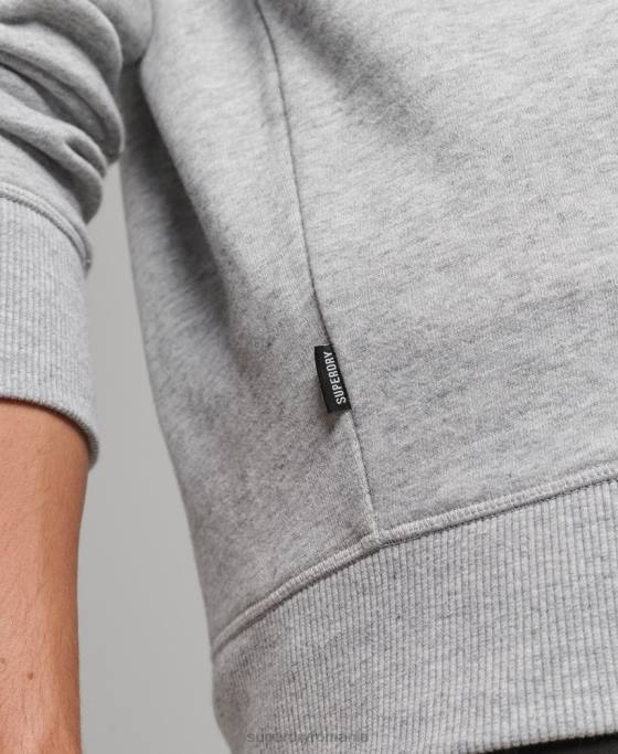Superdry hanorac cu jumătate de fermoar cu logo esențial din bumbac organic îmbrăcăminte gri bărbați JX0Z5048