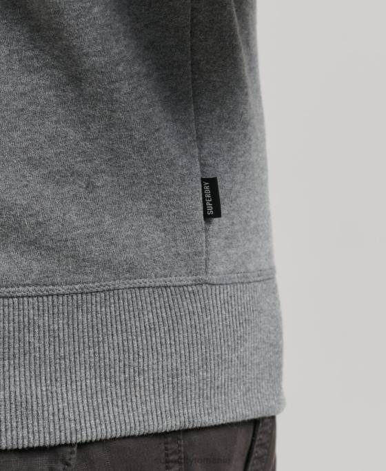 Superdry hanorac cu jumătate de fermoar cu logo esențial din bumbac organic îmbrăcăminte gri bărbați JX0Z5080