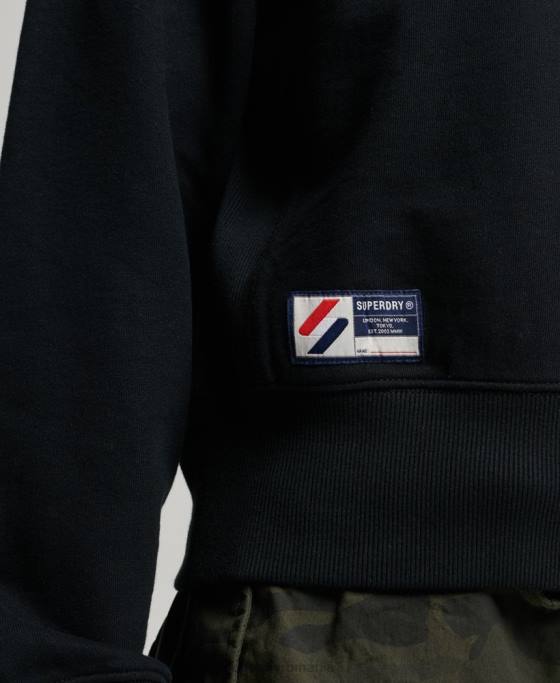 Superdry hanorac cu jumătate de fermoar cu logo esențial îmbrăcăminte negru femei JX0Z5840