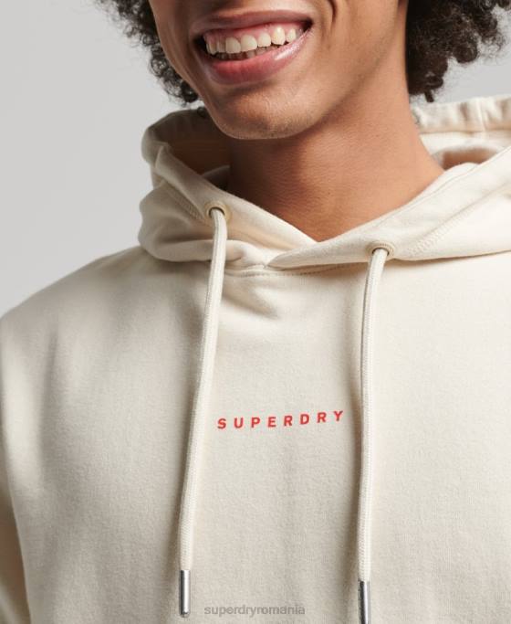 Superdry hanorac cu logo code surplus îmbrăcăminte cremă bărbați JX0Z466