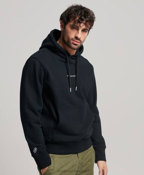 Superdry hanorac cu logo code surplus îmbrăcăminte negru bărbați JX0Z837