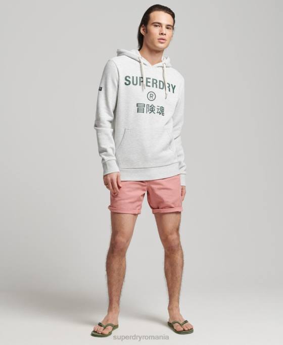 Superdry hanorac cu logo corporativ de epocă îmbrăcăminte gri deschis bărbați JX0Z5184