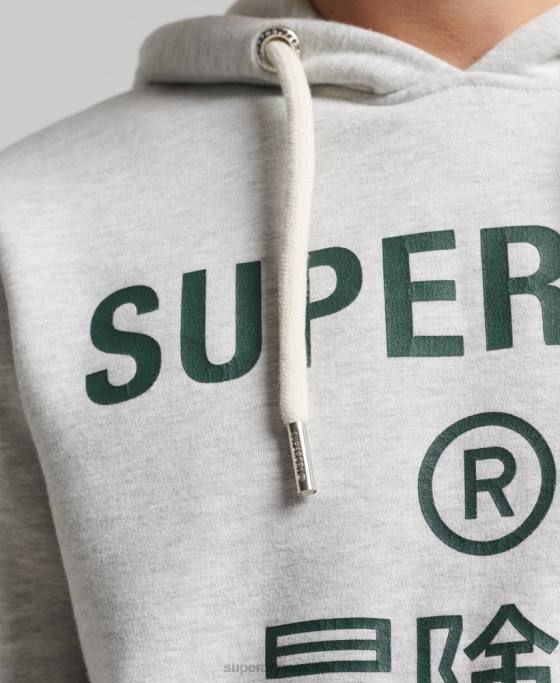 Superdry hanorac cu logo corporativ de epocă îmbrăcăminte gri deschis bărbați JX0Z5184