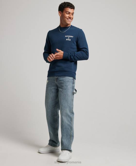Superdry hanorac cu logo corporativ marl crew îmbrăcăminte albastru bărbați JX0Z847