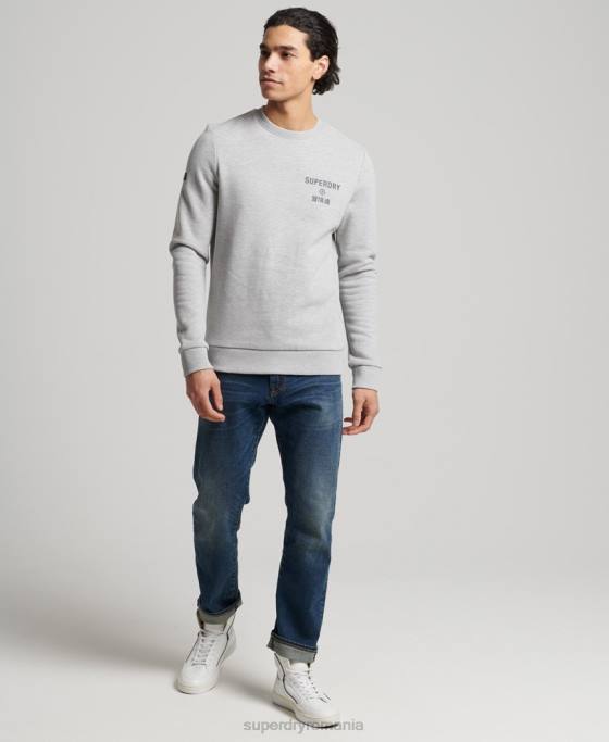 Superdry hanorac cu logo corporativ marl crew îmbrăcăminte gri bărbați JX0Z5179