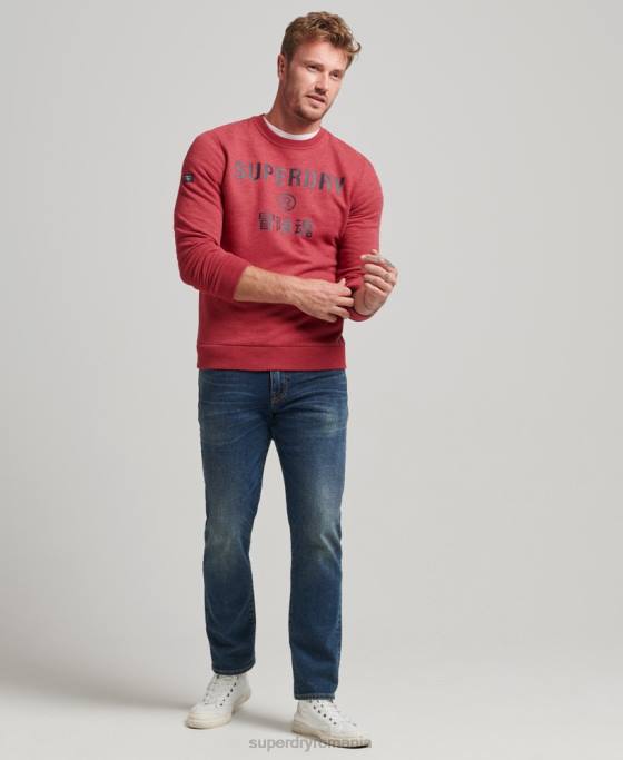 Superdry hanorac cu logo corporativ marl crew îmbrăcăminte roșu bărbați JX0Z5188