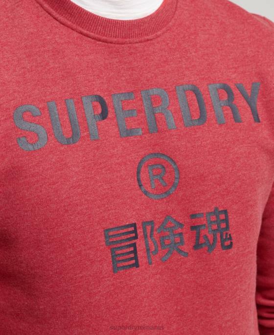 Superdry hanorac cu logo corporativ marl crew îmbrăcăminte roșu bărbați JX0Z5188