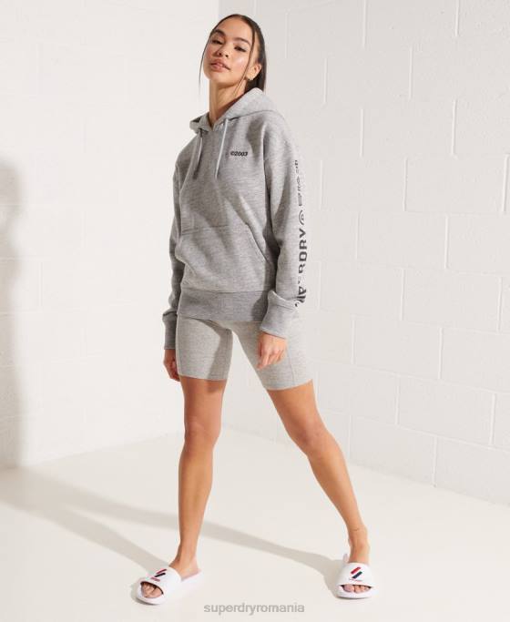 Superdry hanorac cu logo corporativ îmbrăcăminte gri deschis femei JX0Z6179
