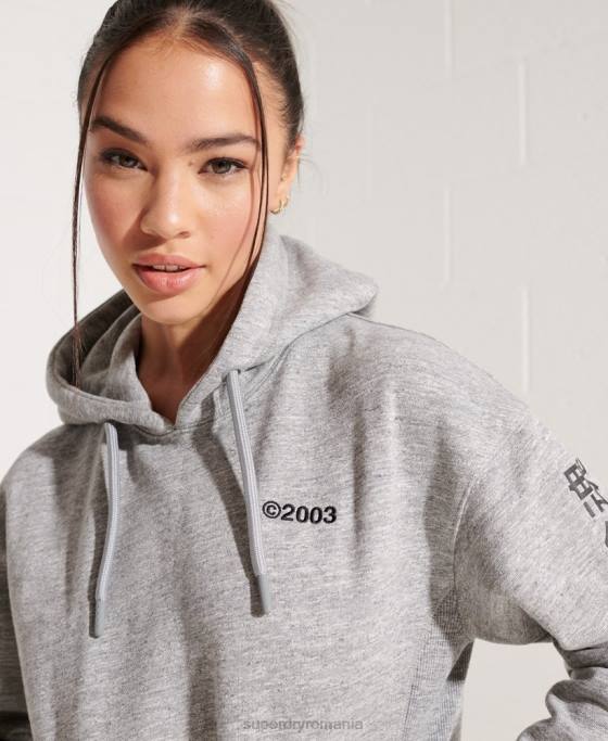 Superdry hanorac cu logo corporativ îmbrăcăminte gri deschis femei JX0Z6179