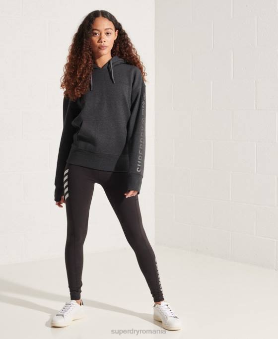 Superdry hanorac cu logo corporativ îmbrăcăminte gri inchis femei JX0Z6125