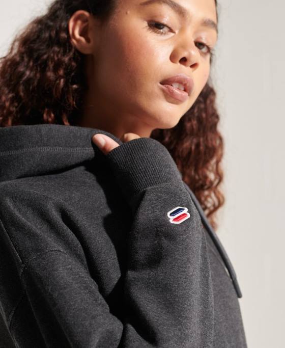 Superdry hanorac cu logo corporativ îmbrăcăminte gri inchis femei JX0Z6125