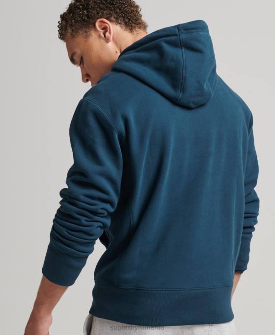 Superdry hanorac cu logo cu aplicații stivuite îmbrăcăminte albastru inchis bărbați JX0Z5161